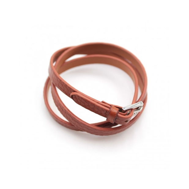 Bracelet multi tour en cuir - camel
