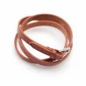 Bracelet multi tour en cuir - camel