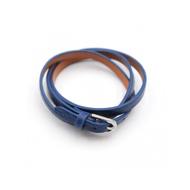 Bracelet multi tour en cuir - marine