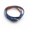 Bracelet multi tour en cuir - marine