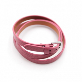 Bracelet multi tour en cuir - vieux rose