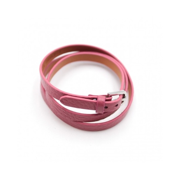 Bracelet multi tour en cuir - vieux rose