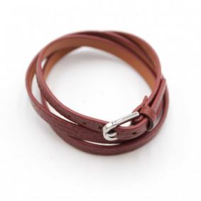 Bracelet multi tour en cuir - marron