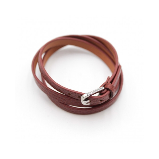 Bracelet multi tour en cuir - marron