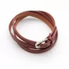 Bracelet multi tour en cuir - marron
