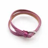 Bracelet multi tour en cuir - prune