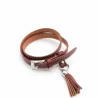 Bracelet cuir avec breloque - marron
