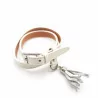 Bracelet cuir avec breloque - blanc
