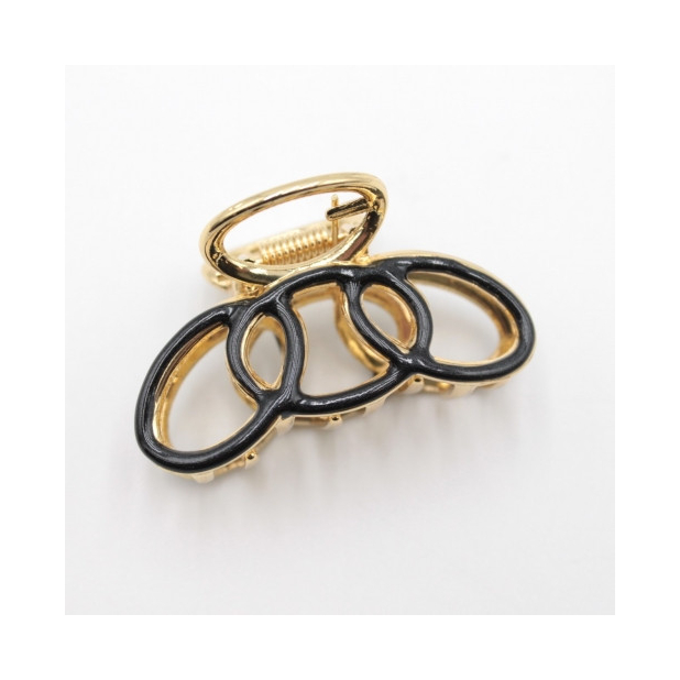 Petite pince à  cheveux tendance - noire