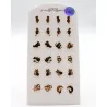 Pack 12 Boucles d'oreilles acier doré