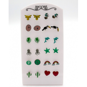 Pack 12 Boucles d'oreilles acier argenté