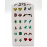Pack 12 Boucles d'oreilles acier argenté