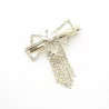 Pince à  cheveux en métal doré et strass
