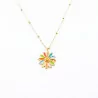 Collier acier motif marguerite