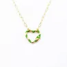Collier acier pendentif coeur émaillé