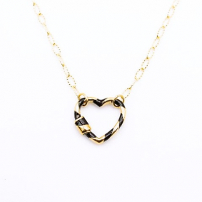 Collier en acier avec pendentif coeur