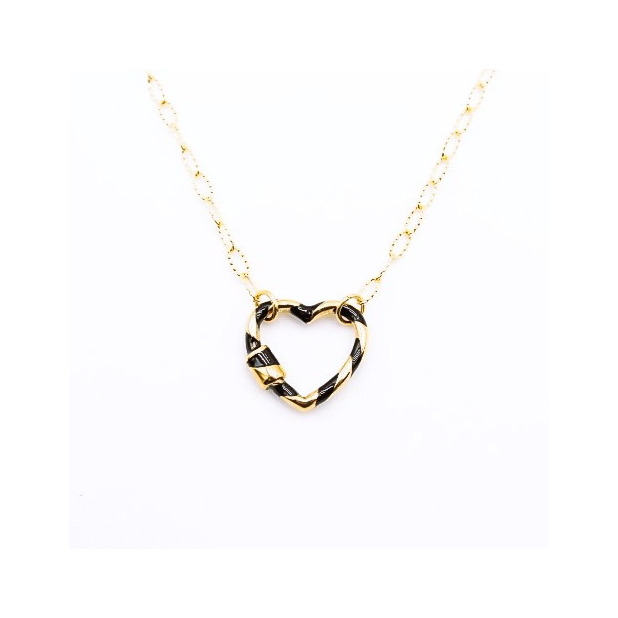 Collier en acier avec pendentif coeur