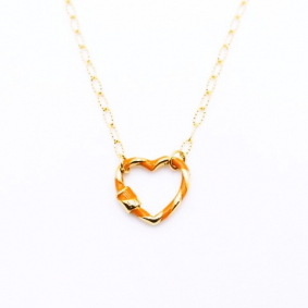 Collier acier pendentif coeur émaillé