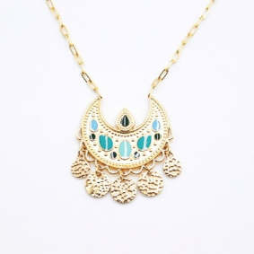 Collier style mauresque avec pampille bleu