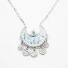 Collier style mauresque avec pampille bleu argenté