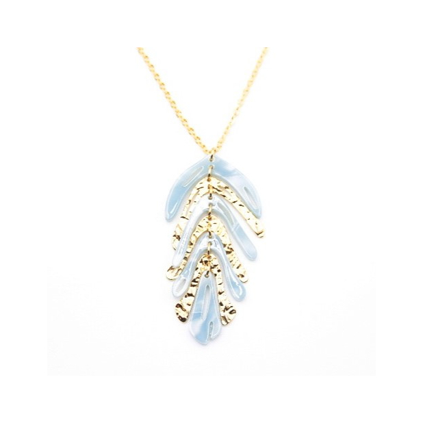 sautoir pendentif feuille