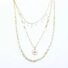 Collier multirang tendance rose