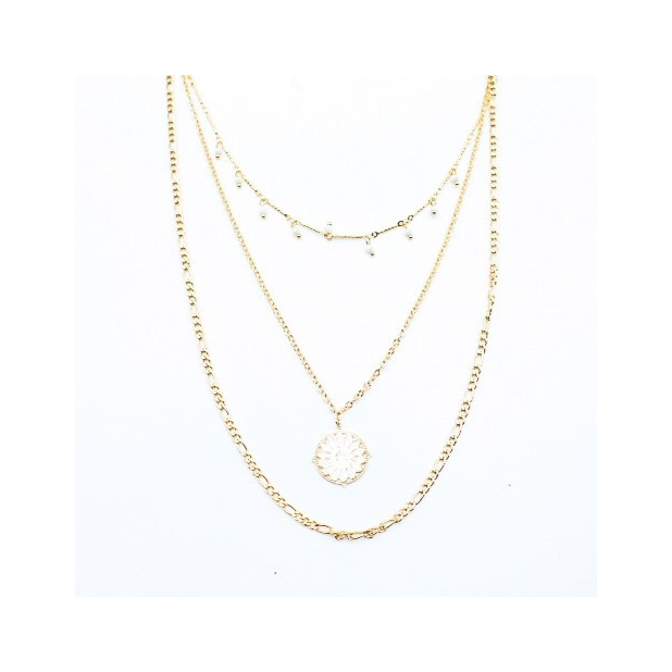 Collier multirang inspiration fleur