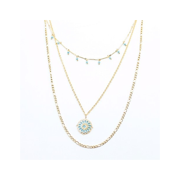 Collier multirang inspiration fleur