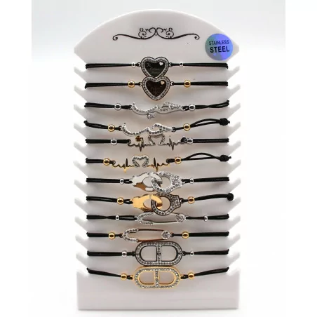 Pack 12 bracelets acier
