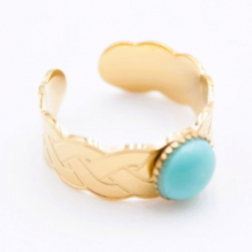 Bague en acier inoxydable avec pierre