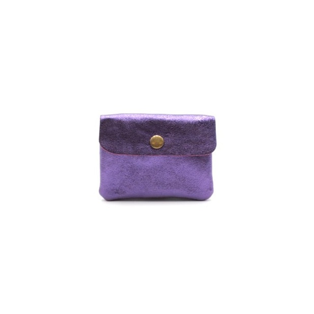 Petit porte monnaie cuir pailleté