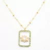 Collier pendentif strass et lotus