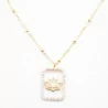 Collier pendentif strass et lotus
