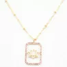 Collier pendentif strass et lotus