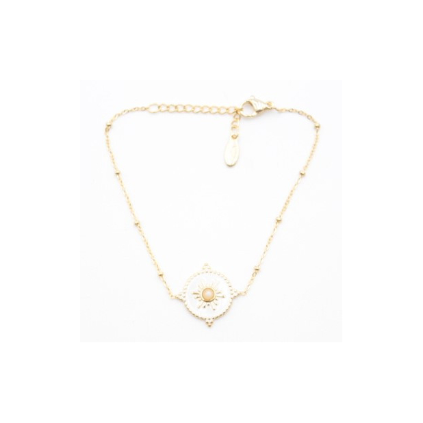 Bracelet fin pampille colorée