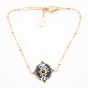 Bracelet fin pampille colorée