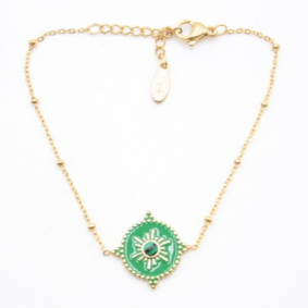 Bracelet fin pampille colorée