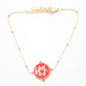 Bracelet fin pampille colorée