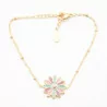 Bracelet tendance avec fleur colorée