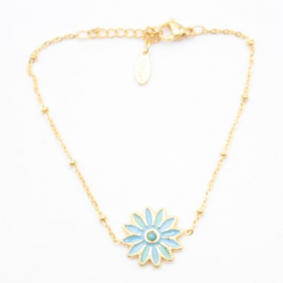 Bracelet tendance avec fleur colorée