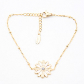 Bracelet tendance avec fleur colorée