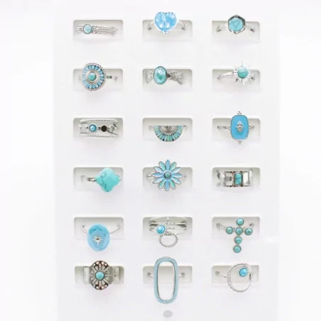 Pack de 18 bagues en acier inoxydable