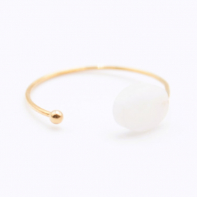 Bague acier avec pierre