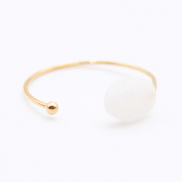 Bague acier avec pierre