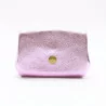Petit porte-monnaie cuir pailleté 3 poches