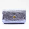 Petit porte-monnaie cuir pailleté 3 poches