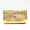 Petit porte-monnaie cuir pailleté 3 poches