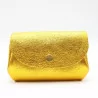 Petit porte-monnaie cuir pailleté 3 poches