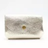Petit porte-monnaie cuir pailleté 3 poches