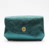 Petit porte-monnaie cuir pailleté 3 poches